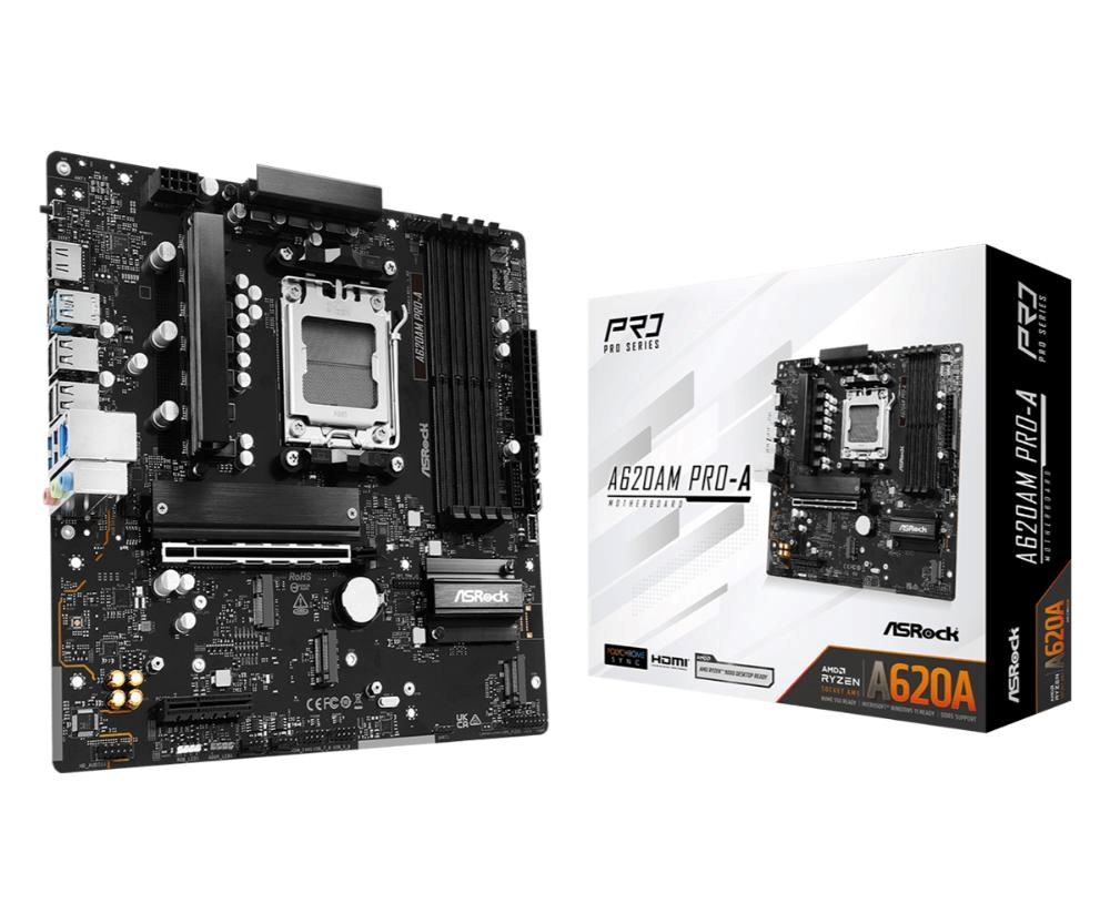 ASRock MB Sc AM5 A620AM PRO-A, AMD A620A, 4xDDR5, 1xHDMI