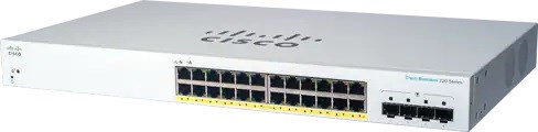 Cisco switch CBS220-24P-4G, 24xGbE RJ45, 4xSFP, PoE+, 195W CBS220-24P-4G-EU