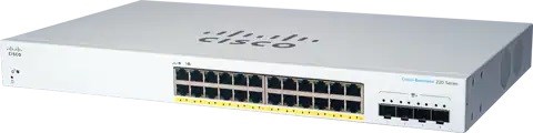 Cisco switch CBS220-24P-4X, 24xGbE RJ45, 4x10GbE SFP+, PoE+, 195W CBS220-24P-4X-EU