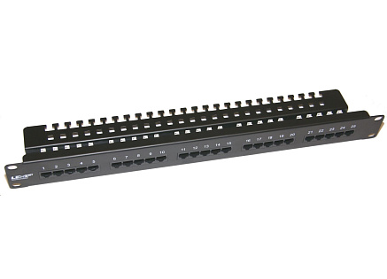 19" Patch panel LEXI-Net telefonní 25port, UTP, Cat3, krone, černý