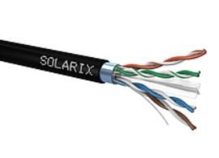 Instalační kabel Solarix venkovní FTP, Cat6, drát, PE, cívka 500m SXKD-6-FTP-PE