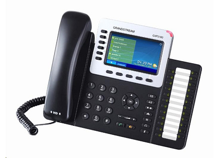 Grandstream GXP2160 [VoIP telefon - 6xSIP účet, HD audio, 5prog.tl. + 24 předvoleb, bluetooth, EHS,barevný LCD,2x GLAN]