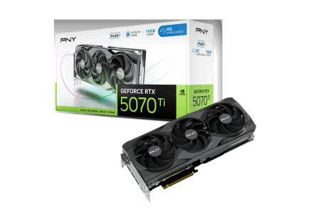 PNY VGA NVIDIA GeForce RTX 5070 Ti Triple Fan Plus 16GB OC, RTX 5070 Ti OC, 16GB GDDR7, 3xDP, 1xHDMI
