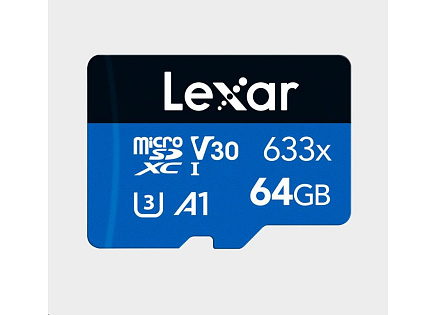Lexar microSDXC 633x UHS-I/A1/U3/10 R95/no adap (V30) 64GB Lexar microSDXC 633x UHS-I/A1/U3/10 R95/no adap (V30) 64GB