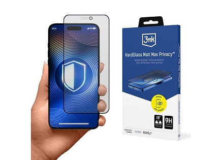 3mk tvrzené sklo HardGlass Matt Max Privacy pro Apple Iphone 17 Pro