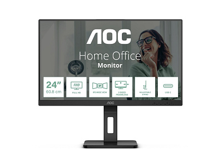 AOC MT IPS LCD WLED 23,8" 24P3CV - IPS panel, 1920x1080, 300cd, 2xHDMI, DP, USB-C, 4xUSB 3.2, pivot, repro