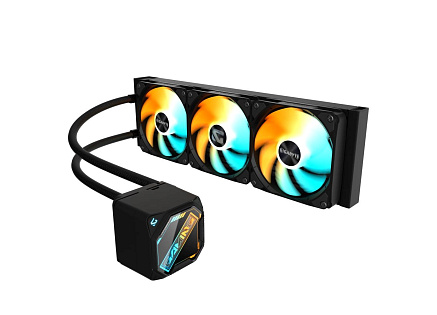 BAZAR - GIGABYTE Vodní chladič GAMING 360, 3x120mm, ARGB, LGA1851, AM5, černá - Poškozený obal (Komplet) BAZAR - GIGABYTE Vodní chladič GAMING 360, 3x120mm, ARGB, LGA1851, AM5, černá - Poškozený obal (Komplet)