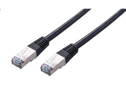 C-TECH kabel patchcord Cat5e, FTP, černý, 1m