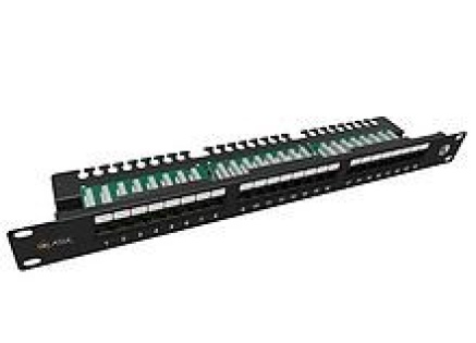 Solarix Patch panel 24 x RJ45 CAT5E UTP s vyvazovací lištou 1U SX24L-5E-UTP-BK-N
