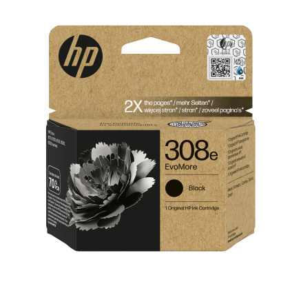 HP 308e EvoMore Black Original Ink Cartridge (320 pages)