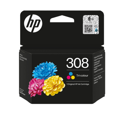 HP 308 Tri-color Original Ink Cartridge (120 pages)