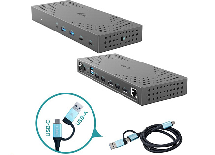 i-tec USB 3.0 / USB-C / Thunderbolt, 3x 4K Docking Station Gen 2 + PD 100W