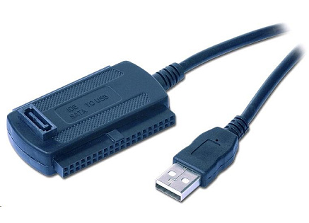 GEMBIRD Kabel adaptér USB 2.0 - IDE 2,5"/3,5" + SATA (redukce + napájecí zdroj)