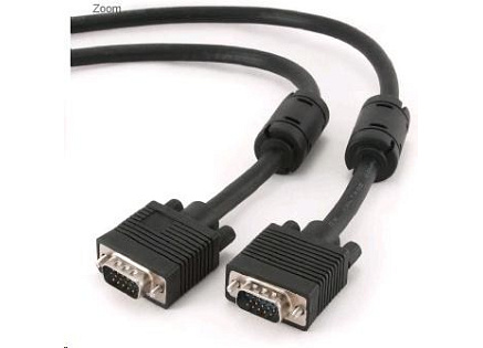 GEMBIRD Kabel VGA propojovací 10m, černý (HD15M/M, dvojité stínění, feritová jádra)