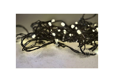 Solight LED venkovní vánoční řetěz, 50 LED, 5m, přívod 3m, 8 funkcí, časovač, IP44, teplá bílá