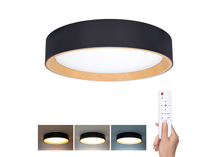 Solight LED osvětlení s dálkovým ovladačem Larios Black, 48W, 3360lm, 39cm, změna chromatičnosti, stmívatelné