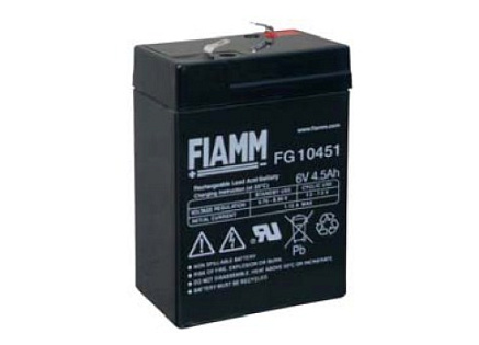 Baterie - Fiamm FG10451 (6V/4,5Ah - Faston 187), životnost 5let Baterie - Fiamm FG10451 (6V/4,5Ah - Faston 187), životnost 5let