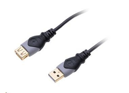 CONNECT IT Wirez HQ Kabel USB 2.0 A-A prodlužovací 1,8m, stíněný, zlacené konektory
