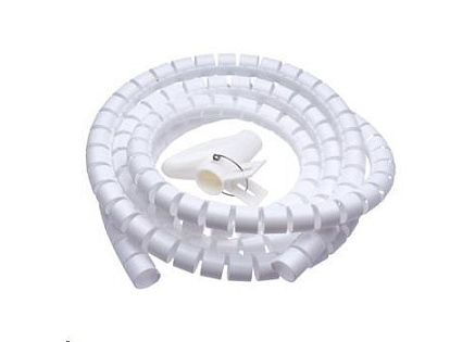 CONNECT IT trubice pro vedení kabelů WINDER, 2,5m x 20mm, bílá (organizér kabelů)