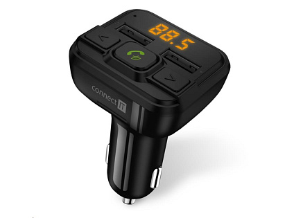 CONNECT IT InCarz Bezdrátový FM transmitter, 2xUSB+Micro SD Card, černá