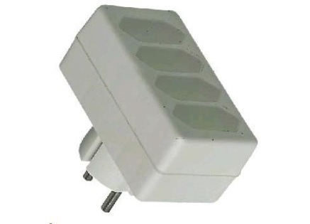 PREMIUMCORD Rozbočka 230V bílá 4x2,5A