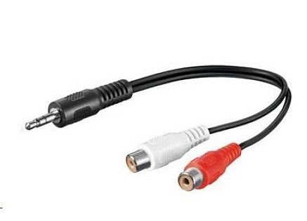 PREMIUMCORD Kabel audio 3,5mm Jack - 2x Cinch 20cm (M/F, stereo)