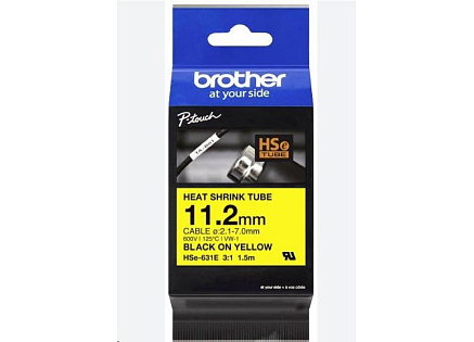 BROTHER smršťovací bužírka - HSE-631E žlutá pro E300VP H300 H500 E550 P700 P750 D800 P900 P950 - 11,2,, / 2,1-7mm / 3:1