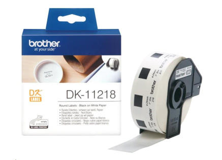 BROTHER DK-11218 - 400 kulatých štítků na kotouči, 24 mm x 90 mm