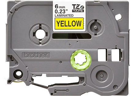 BROTHER TZE611 - kazeta TZ šířky 6mm, laminovaná TZE-611, žlutá/černé písmo