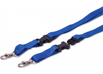 Šňůrka TULIP plochá rozpojovací s karabinou modrá