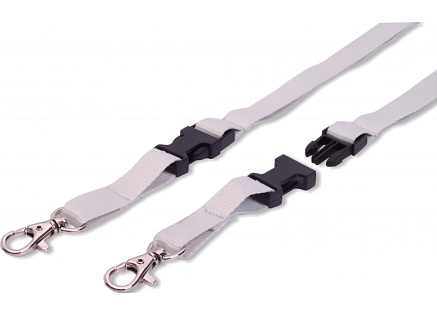 Šňůrka TULIP plochá rozpojovací s karabinou šedá