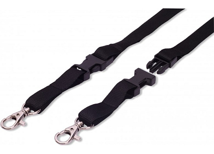 Šňůrka TULIP plochá rozpojovací s karabinou černá