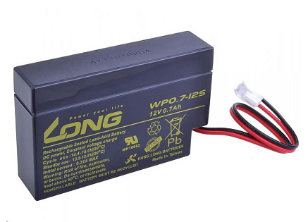 Long 12V 0,7Ah olověný akumulátor JST