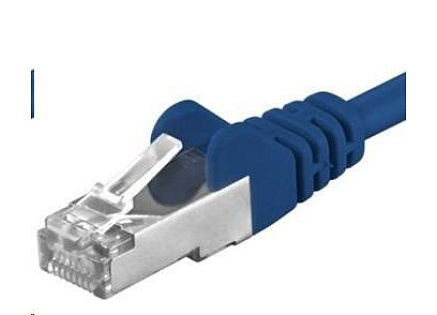 PREMIUMCORD Patch kabel CAT6a S-FTP, RJ45-RJ45, AWG 26/7 1,5m modrá