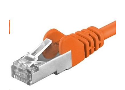 PREMIUMCORD Patch kabel CAT6a S-FTP, RJ45-RJ45, AWG 26/7 10m oranžová