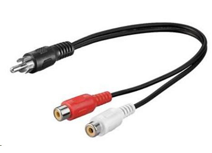 PremiumCord Kabel 1x CINCH male - 2x CINCH female 20cm