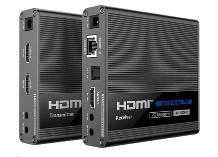 PremiumCord HDMI 2.0 extender Ultra HD 4kx2k@60Hz na 70m zapojení do kaskády