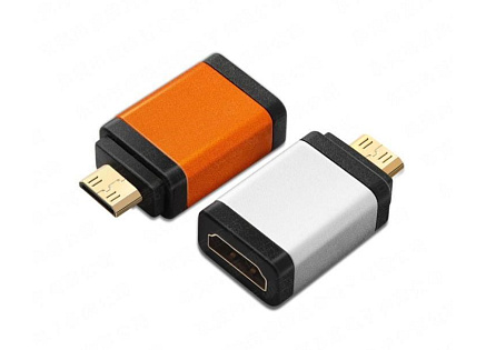 PremiumCord adaptér HDMI A - mini HDMI C (F/M), oranžová