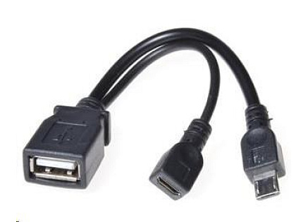 PREMIUMCORD  USB redukce kabel USB A/female+Micro USB/female - Micro USB/male OTG