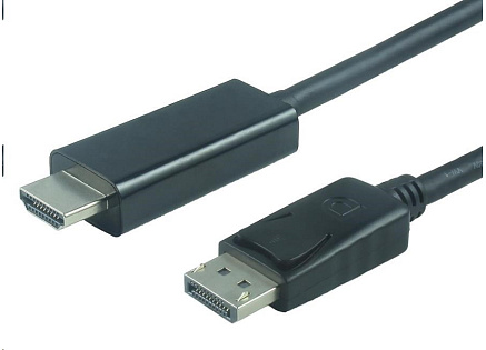 PREMIUMCORD Kabel DisplayPort 1.2 na HDMI 2.0, pro rozlišení 4Kx2K@60Hz, 3m