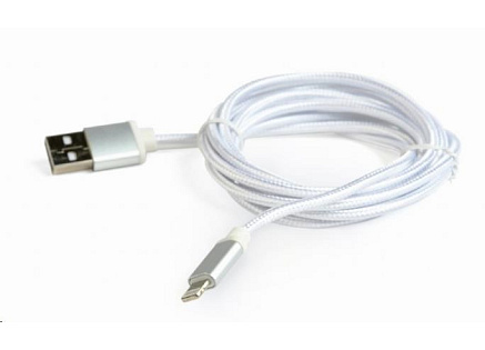 GEMBIRD Kabel USB 2.0 Lightning (IP5 a vyšší) nabíjecí a synchronizační kabel, opletený, 1,8m, stříbrný, blis