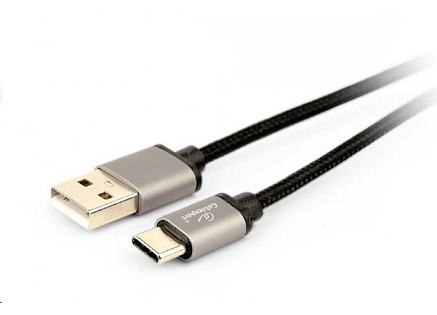 GEMBIRD Kabel USB na USB-C kabel (AM/CM), 1,8m, opletený, černý, blister