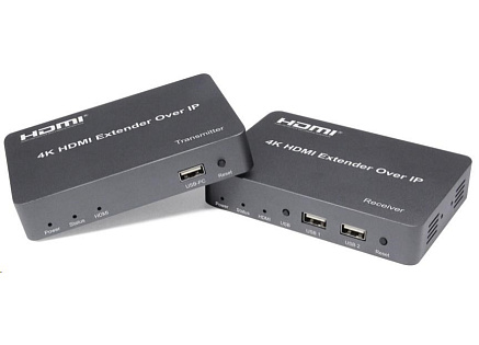 PREMIUMCORD HDMI extender s USB na 150m over IP, bez zpoždění