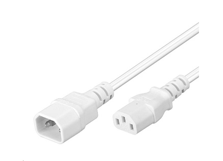 PREMIUMCORD Prodlužovací kabel síť 230V, C13-C14, bílý 2m