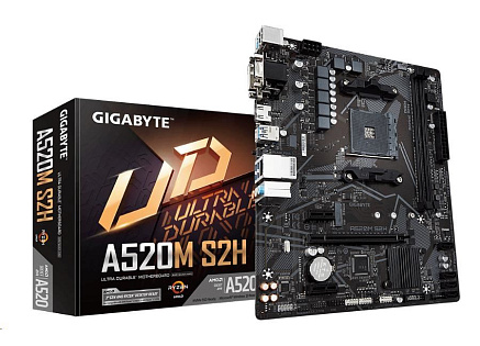 BAZAR-GIGABYTE MB Sc AM4 A520M S2H, AMD A520, 2xDDR4, 1xHDMI, 1xDVI, VGA, mATX-po opravě (bez přísl.)