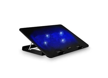 EVOLVEO Chladící podložka pro NTB A101, až 17", 2x 120mm Ventilátor, Modré podsvícení, černá