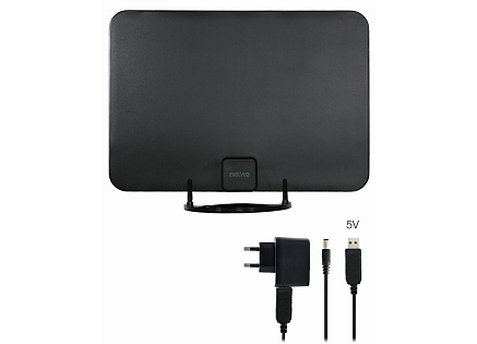 EVOLVEO Xany 2A, 230/5V, aktivní pokojová anténa FM/DAB+/DVB-T2, filtr LTE,4G,5G