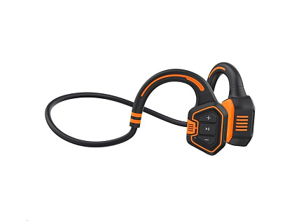 EVOLVEO bezdrátová sluchátka BoneSwim MP3 16GB, na lícní kosti, oranžová