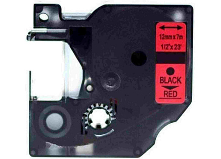 Xerox kompatibilní páska s DYMO, 45017 S0720570, 12mm x 7m, černý tisk / červený podklad, D1 - ALLPRINT