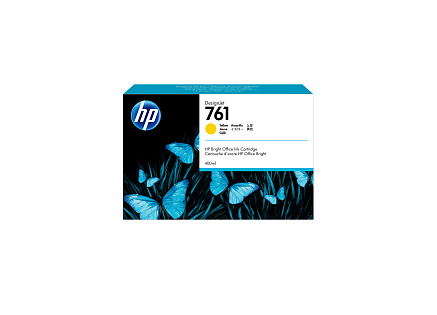 HP 761 Yellow DJ Ink Cart, 400 ml, CM992A